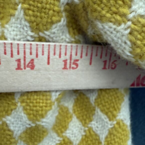 Leifsdottir Anthropologie Wool Cropped Tweed Jacket Women's Yellow White Diamond - Picture 6 of 7
